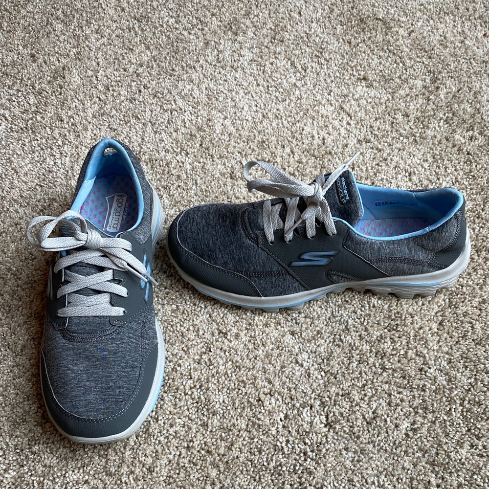 Skechers GOLF Go Walk 2 Backswing GREY/BLUE  Womens Golf Shoes Size 8.5